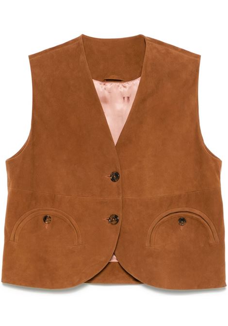 Cognac brown Gliss gilet Blazé Milano - women BLAZÉ MILANO | JKULE01VIVM006